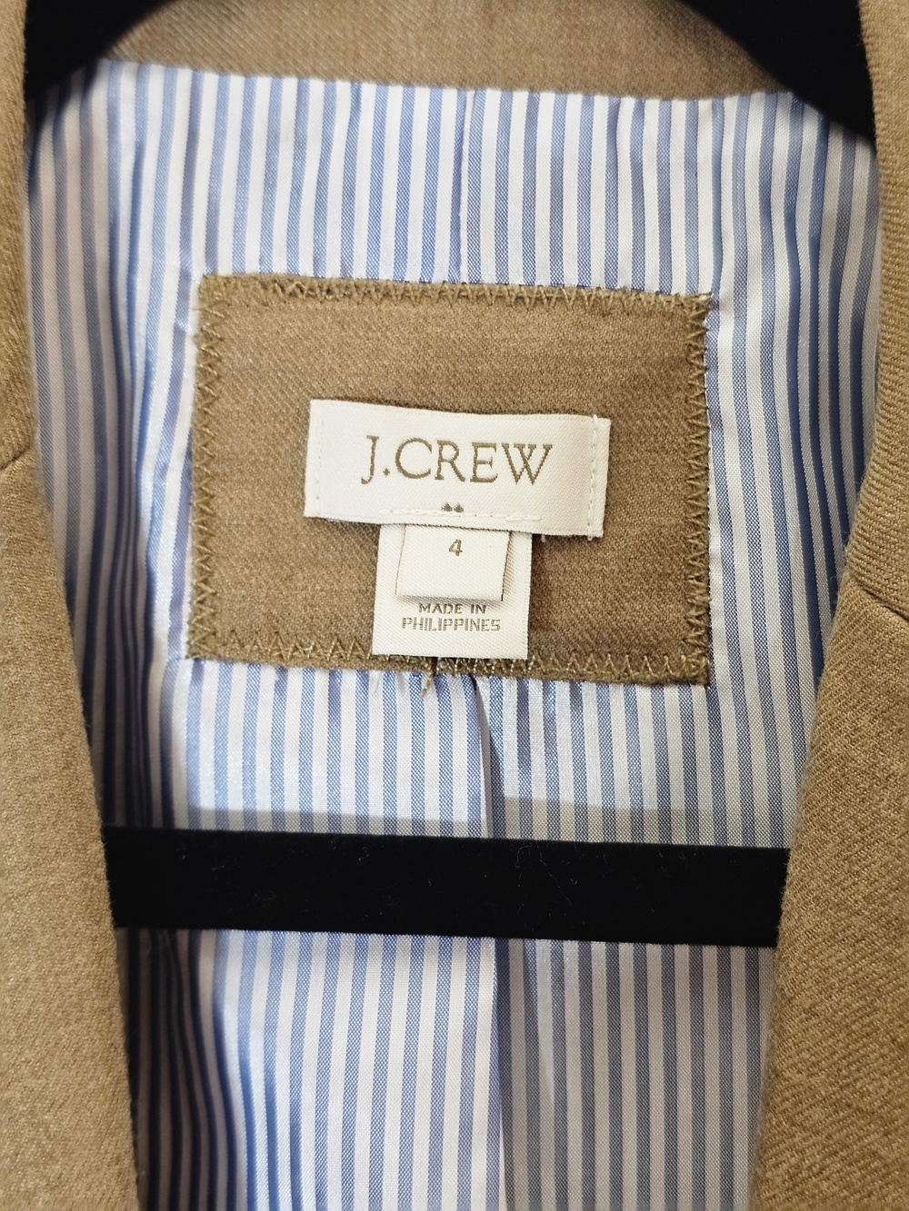 J. Crew School Boy Tan Wool-Blend Notch Lapel Blazer - Picture 3 of 4
